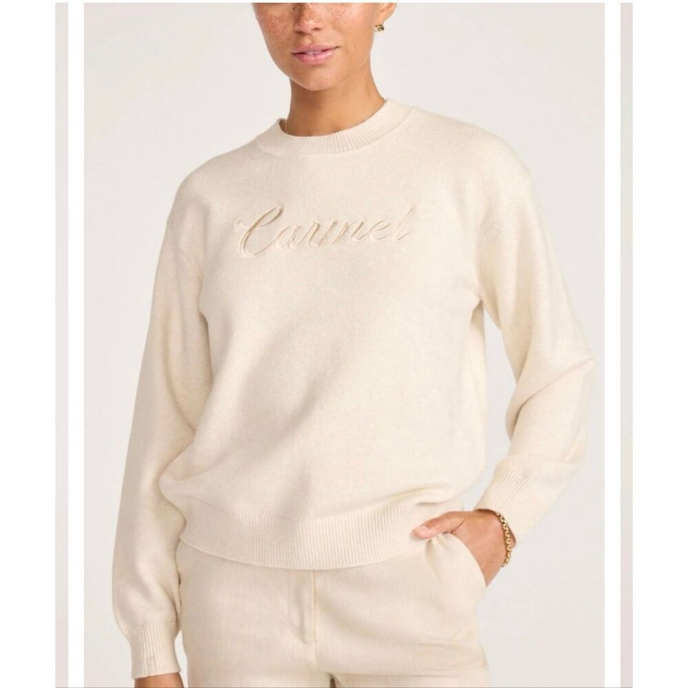 Brochu Walker The Carmel Crewneck Sweater in Oatmeal Size Small